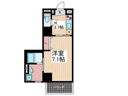 MAISON FELICIA(1K/8階)の間取り写真