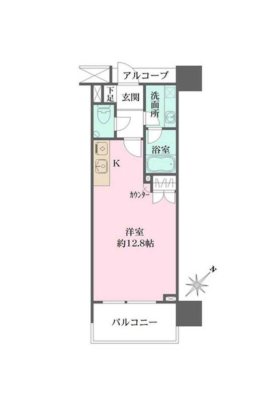 ファミールグラン銀座4丁目オーセンティア(ワンルーム/10階)の間取り写真