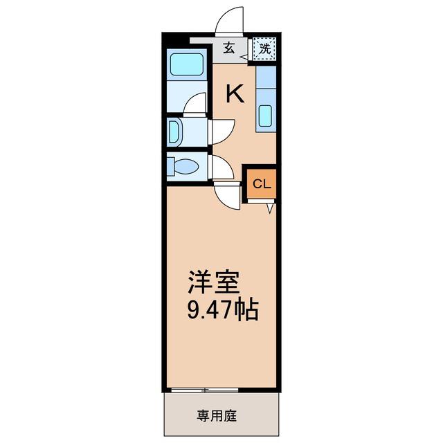 フジパレス野佐北新(1K/1階)の間取り写真