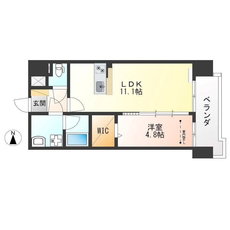 PALMS(1LDK/2階)の間取り写真