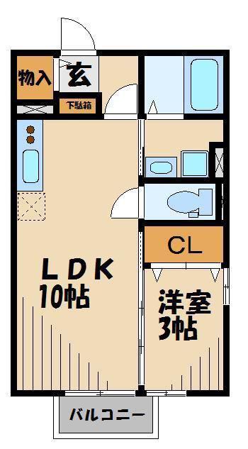 メゾンリシェス(1LDK/2階)の間取り写真