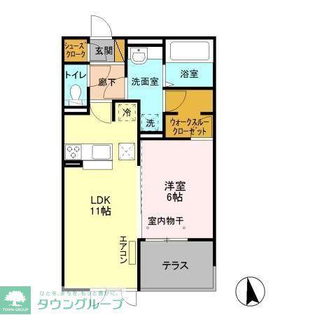 リシェス I(1LDK/1階)の間取り写真