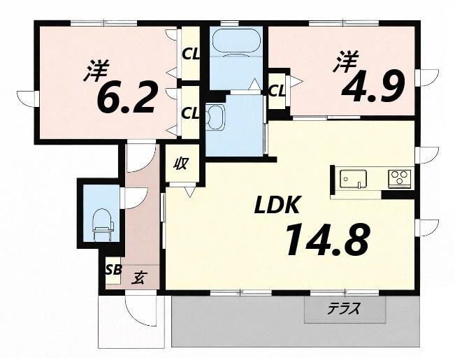シャーメゾン桜(2LDK/1階)の間取り写真
