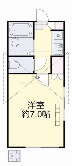 レセンテ614(1K/1階)の間取り写真