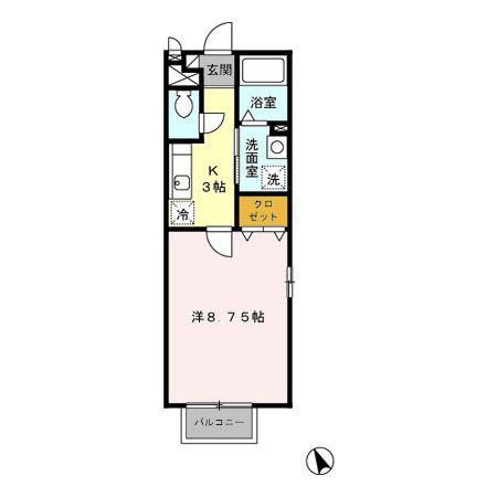 VIクラインアスト(1K/2階)の間取り写真