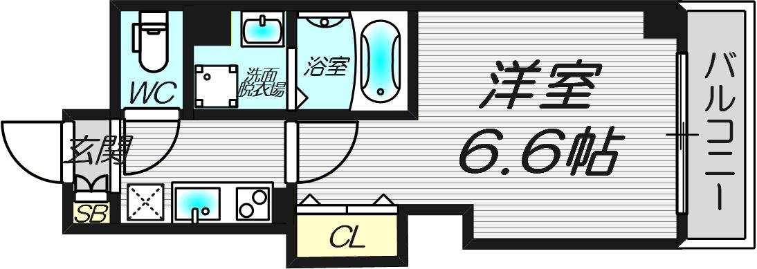みおつくし大池橋(1K/5階)の間取り写真