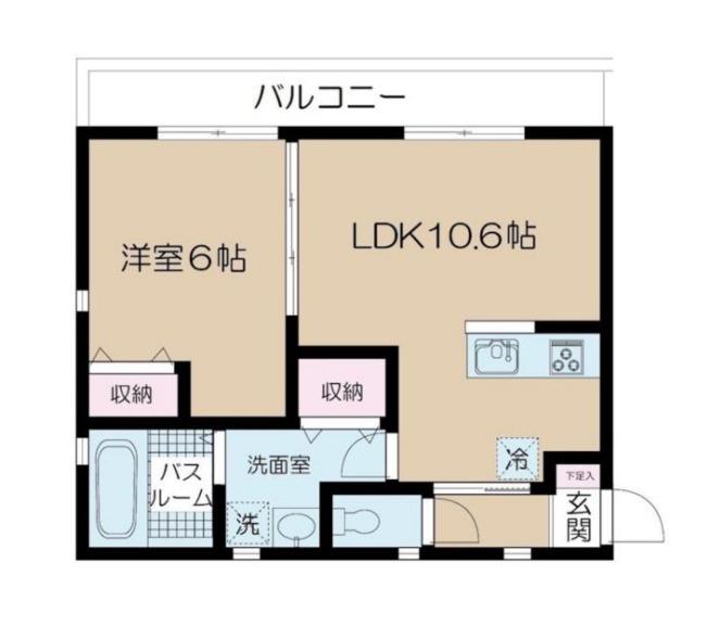 NSゲート勝どき(1LDK/1階)の間取り写真
