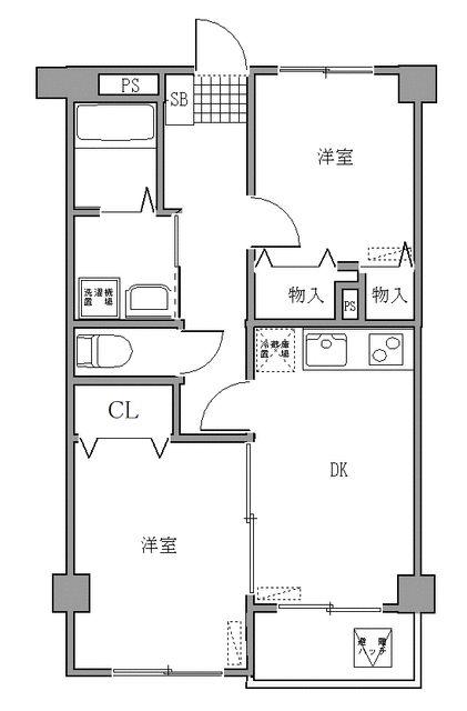 グラシアリノ町屋(2DK/4階)の間取り写真
