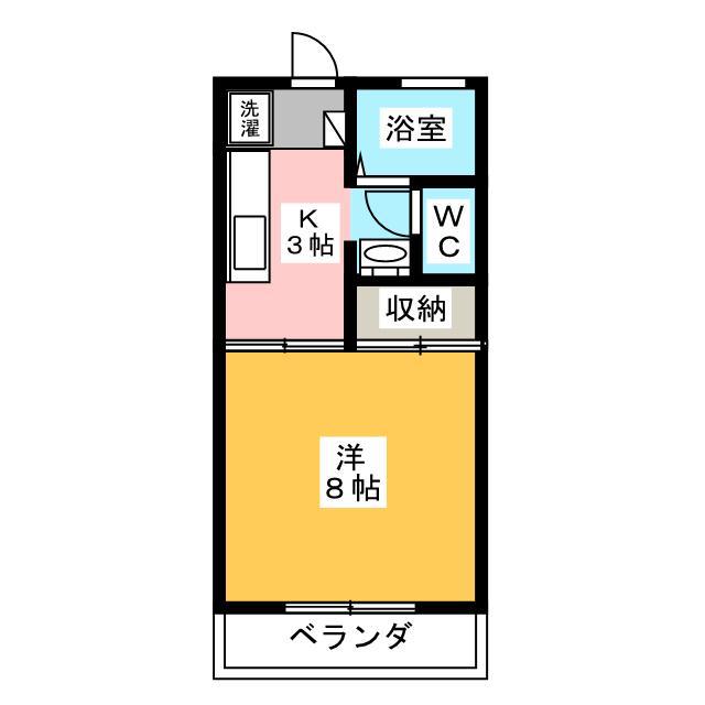 カーサ谷田(1K/2階)の間取り写真