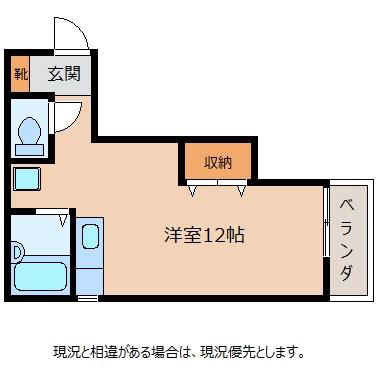 スカイハイツ(ワンルーム/3階)の間取り写真