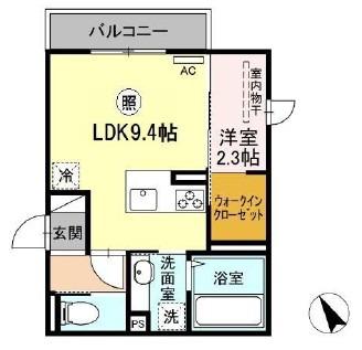 D-ROOM舟入南(1LDK/2階)の間取り写真
