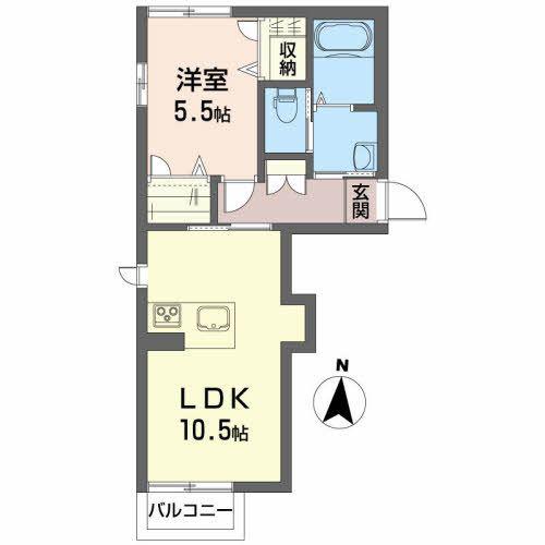 シャーメゾンFJ(1LDK/1階)の間取り写真