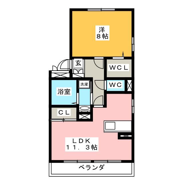フォルトゥーナI(1LDK/3階)の間取り写真