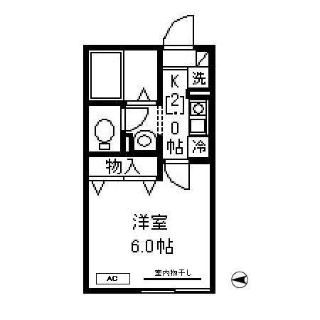 サンヴィクトワール(1K/2階)の間取り写真