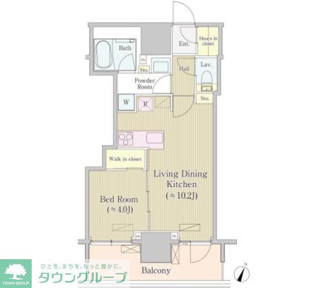 サイプレス日本橋本町(1LDK/11階)の間取り写真