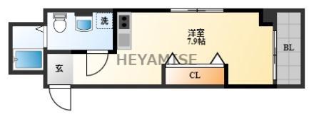 伊野ビル(ワンルーム/7階)の間取り写真