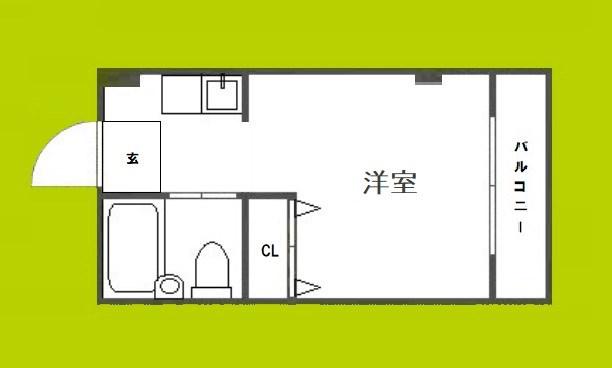 シャトー第二花園(ワンルーム/4階)の間取り写真