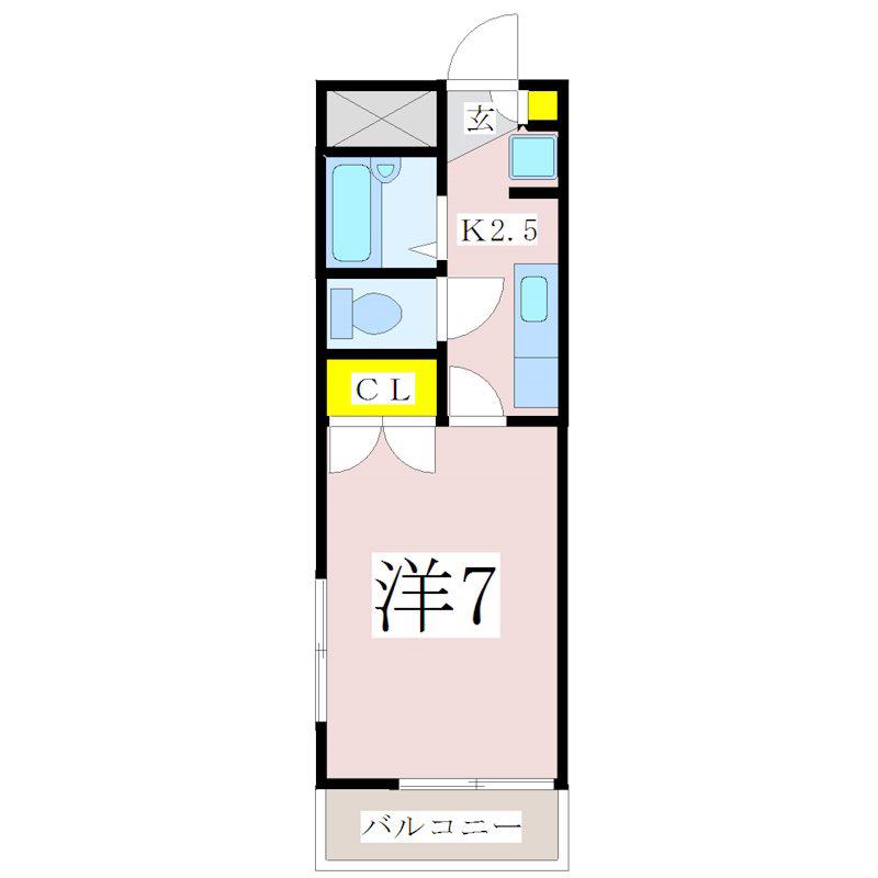 メゾン ド ラパン(1K/1階)の間取り写真