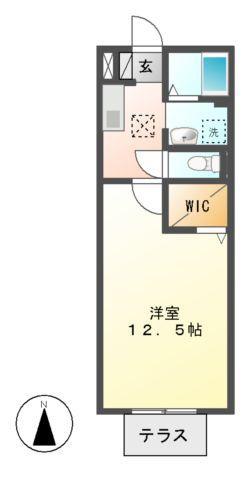 コーポアイリス(1K/1階)の間取り写真