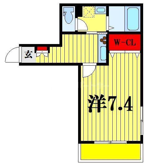 ハイムビバーチェ(1K/2階)の間取り写真