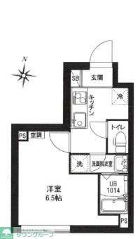 レピュア東大島駅前レジデンス(1K/4階)の間取り写真