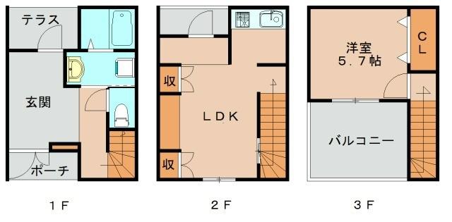 杢の長屋(1LDK/1階)の間取り写真