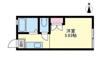 陽だまり(1K/2階)の間取り写真