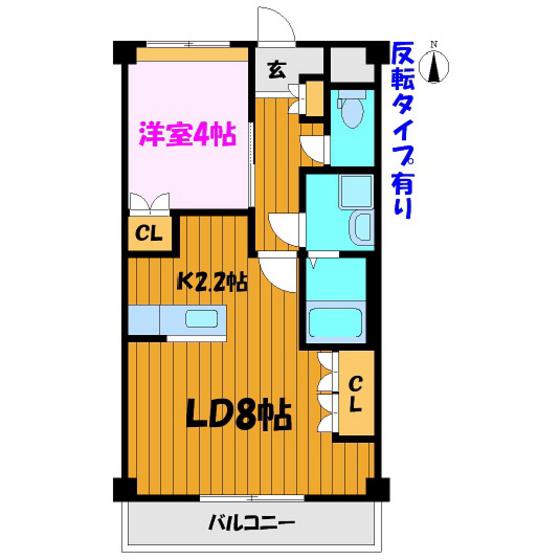 ウエスト・アメニティ(1LDK/2階)の間取り写真