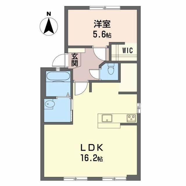 ルミエール・リバー II(1LDK/2階)の間取り写真