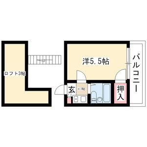 グレースシャインナカムラ(1K/2階)の間取り写真
