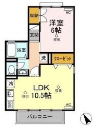 セジュール藤原A棟(1LDK/2階)の間取り写真