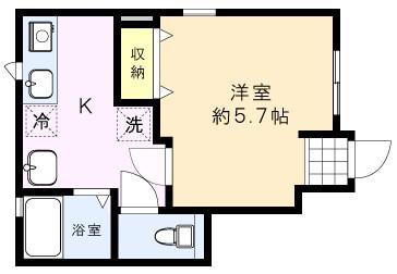 カーム新中野(1K/1階)の間取り写真
