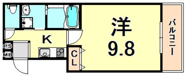 フジパレス東園田2番館(1K/2階)の間取り写真