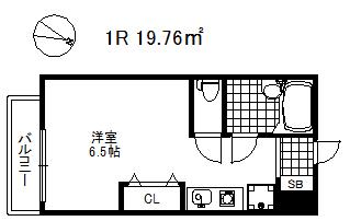 セジュール摩耶1(ワンルーム/2階)の間取り写真