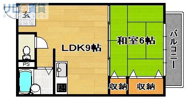 萩田マンション(1LDK/1階)の間取り写真