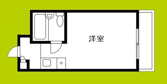 シャトー相川(ワンルーム/4階)の間取り写真