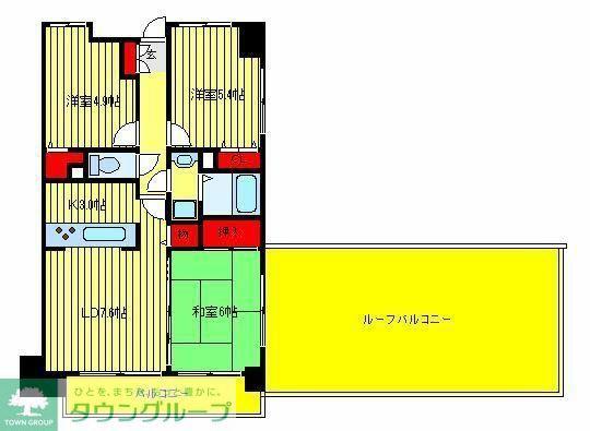 ライオンズマンション松戸中央公園(3LDK/12階)の間取り写真