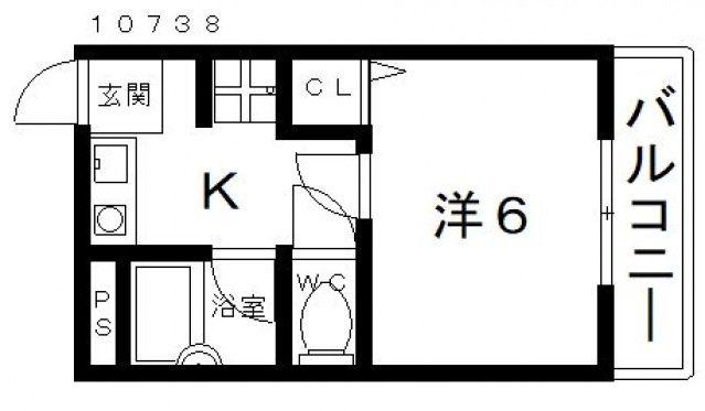 リベラルコート(1K/1階)の間取り写真