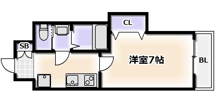 LUXE大正(1K/10階)の間取り写真