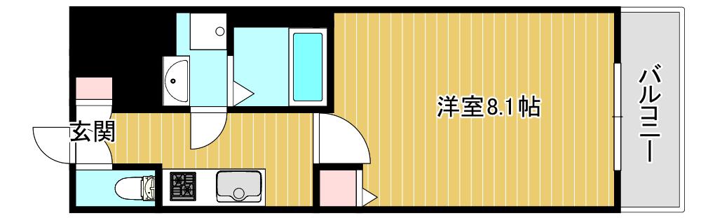 レオンコンフォート難波サウスゲート(1K/7階)の間取り写真