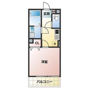 ALEGRIA泉佐野鶴原サウス(1K/1階)の間取り写真