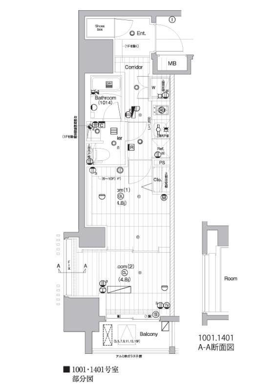 PREMIUM CUBE 亀戸(2K/14階)の間取り写真