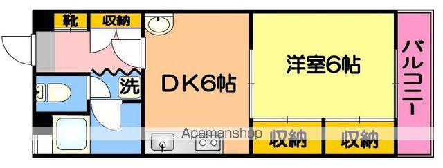 共研ビル(1DK/4階)の間取り写真