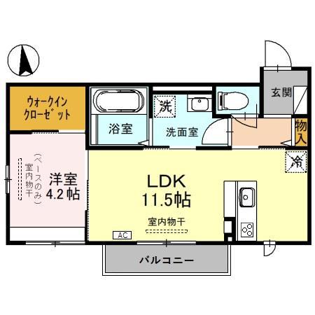 プラニダーナ(1LDK/1階)の間取り写真