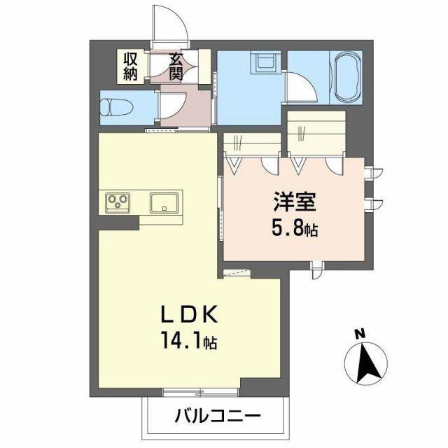 ルナファータ(1LDK/1階)の間取り写真
