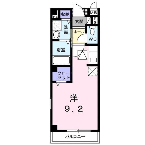 サニーサイド(ワンルーム/1階)の間取り写真