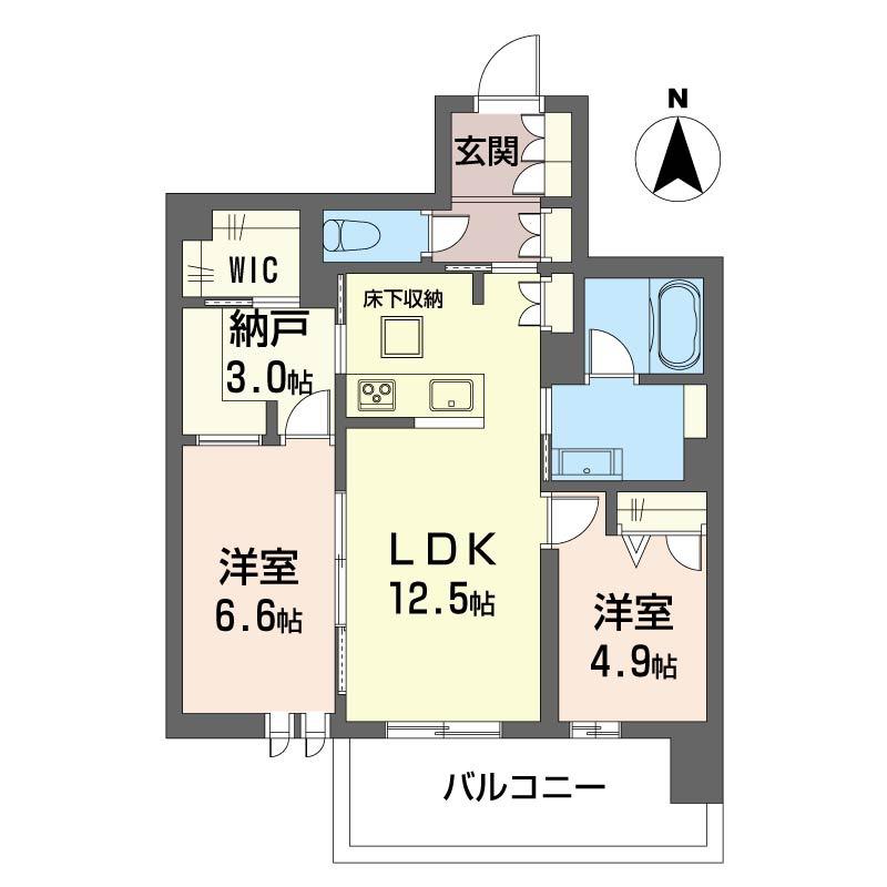 西武池袋線 富士見台駅 徒歩12分 3階建 新築(2LDK/1階)の間取り写真