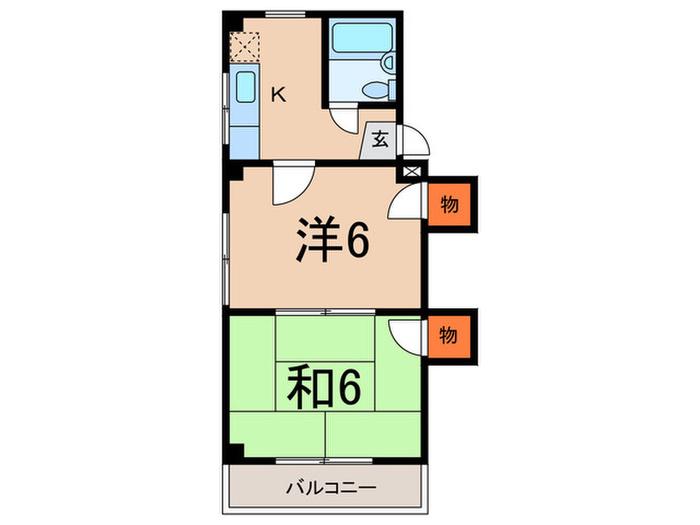 グリーンハイツ(2K/3階)の間取り写真