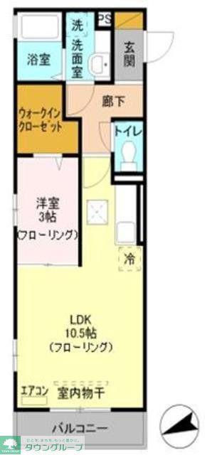 BELLE FLEUR(1LDK/2階)の間取り写真