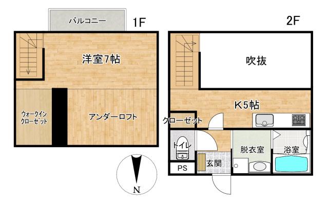 オーパスI(1SK/2階)の間取り写真